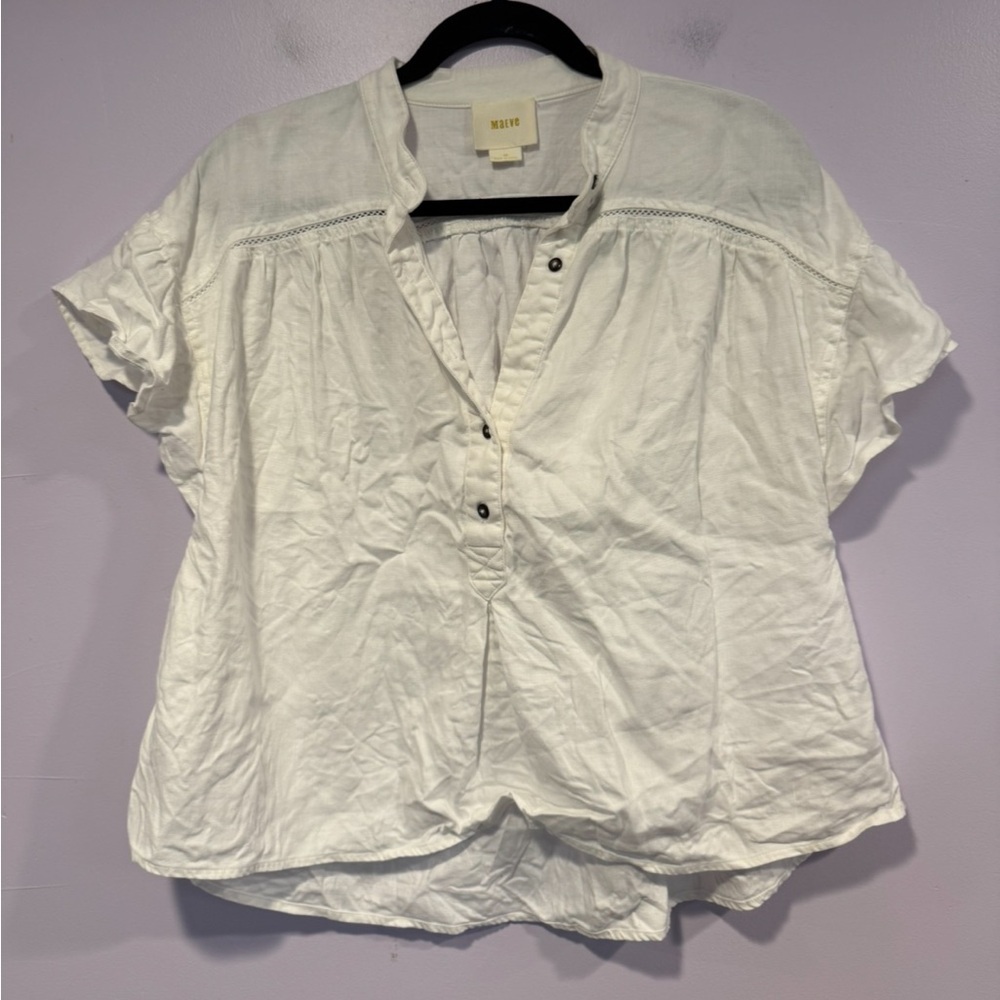 White flutter sleeve Maeve by Anthropologie shirt